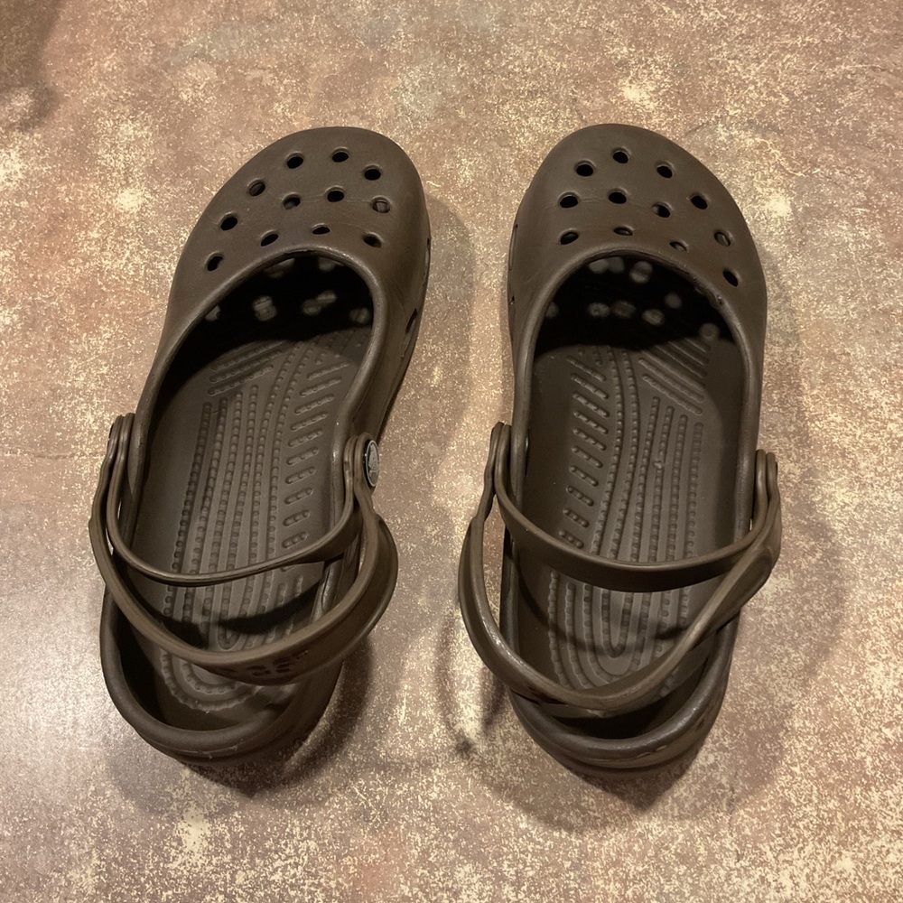 CROCS Classic Brown Dual-Strap Clogs